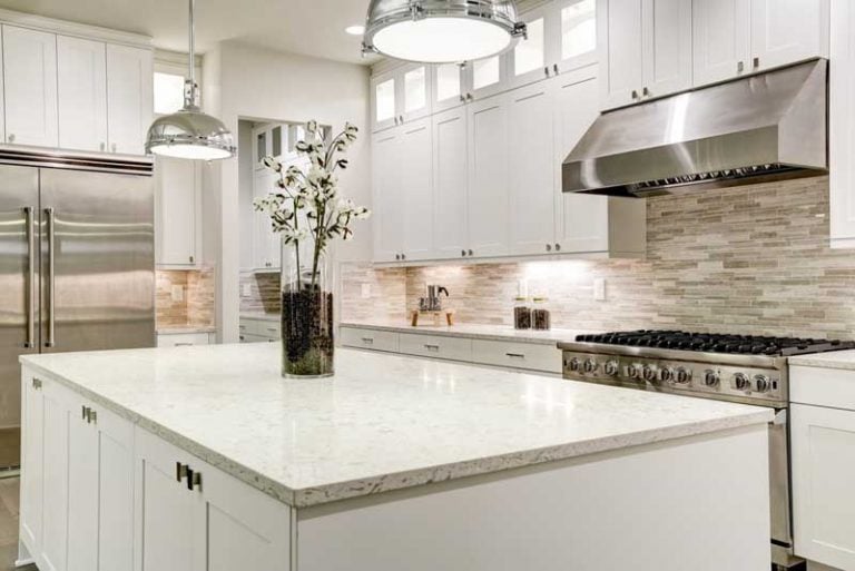 clean marble benchtops